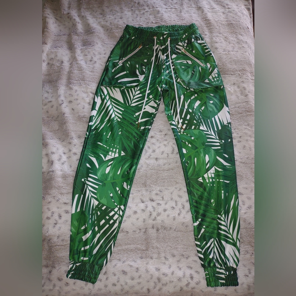 Palm print joggers
